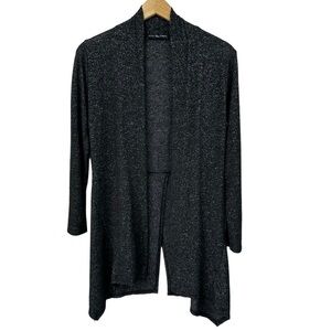 Kim & Cami Dark Gray Knit Lightweight Cardigan Sweater, Small